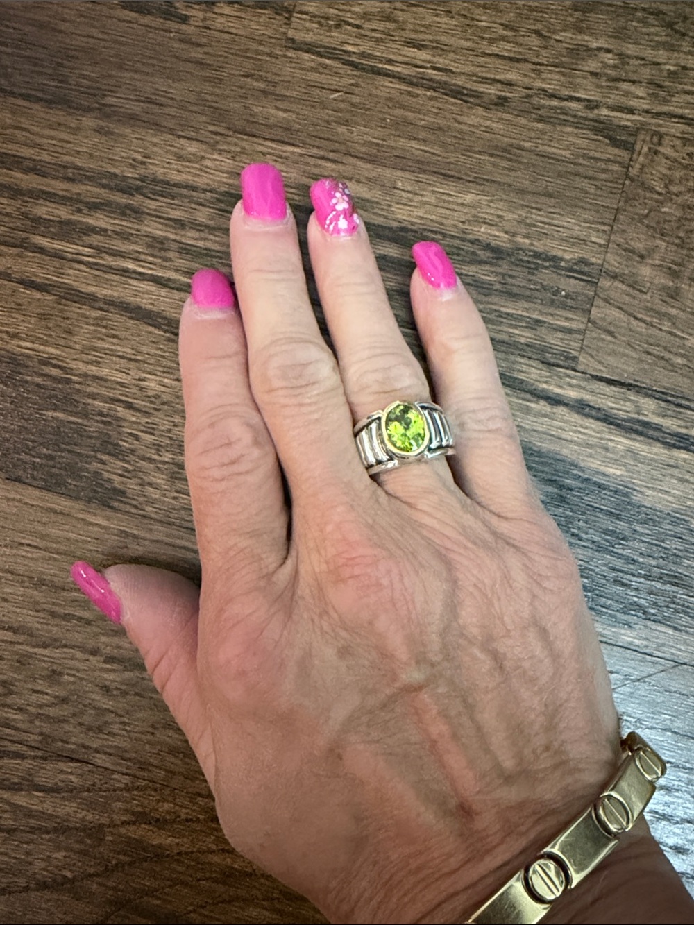LAGOS Silver Ring with Lime Green Peridot